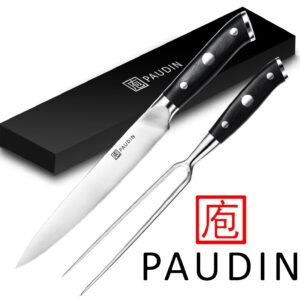 PAUDIN-D9-Proffesioneel-Carvin-Knife-Fork-Ultra-Dark